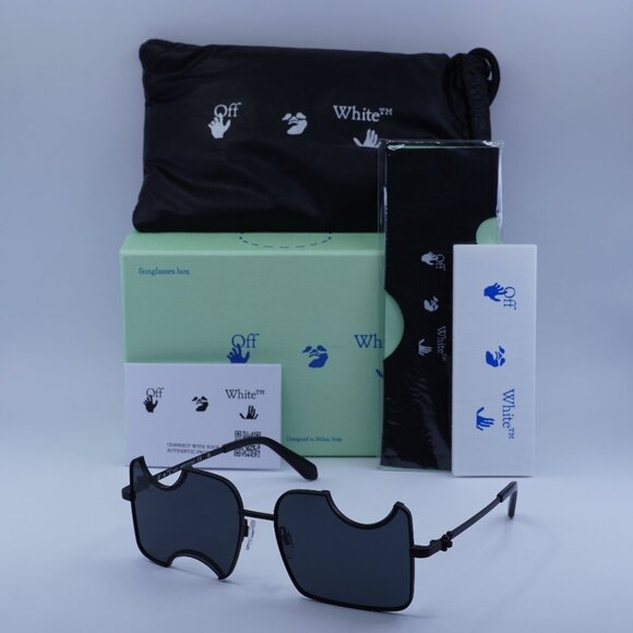 Off-White OERI046 SALVADOR 1007 Geometric Sunglasses – Black/Dark Grey - Picture 1 of 10